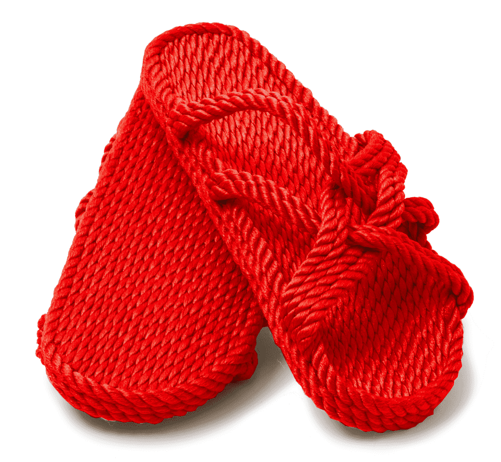Red Slip On Rope Sandal