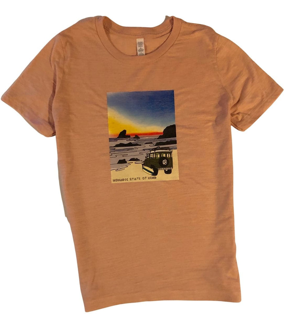 T Shirt Girls Beach Truck Peach